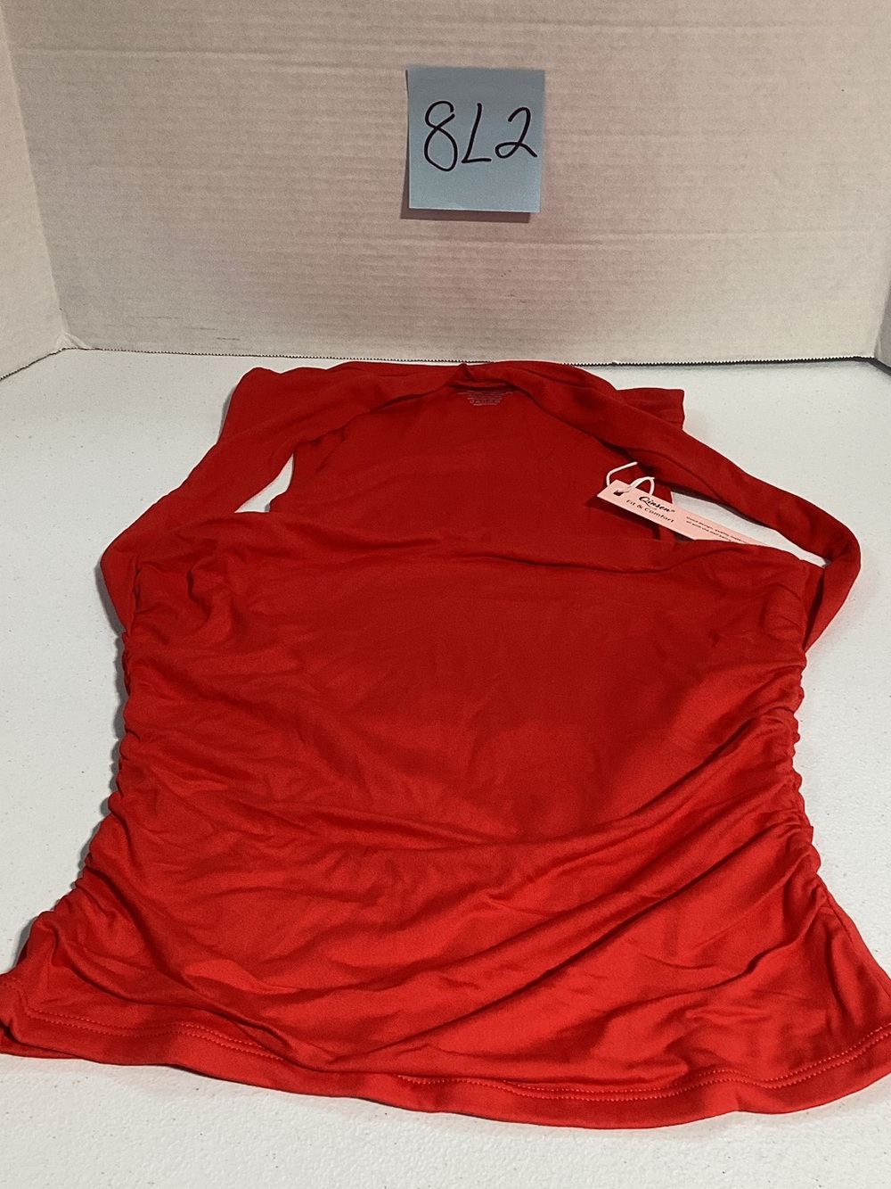 Qinsen Ruched Side Red Tank Top